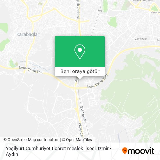 Yeşilyurt Cumhuriyet ticaret meslek lisesi harita