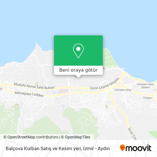 Balçova Kurban Satış ve Kesim yeri harita
