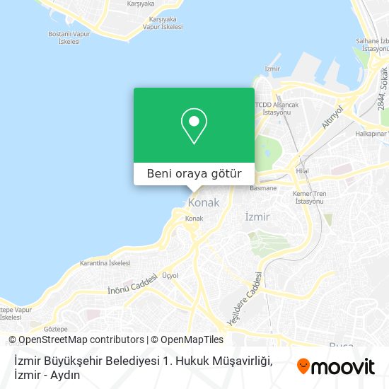 İzmir Büyükşehir Belediyesi 1. Hukuk Müşavirliği harita