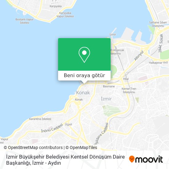 İzmir Büyükşehir Belediyesi Kentsel Dönüşüm Daire Başkanlığı harita