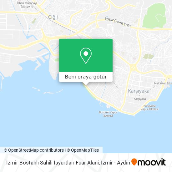 İzmir Bostanlı Sahili İşyurtları Fuar Alani harita