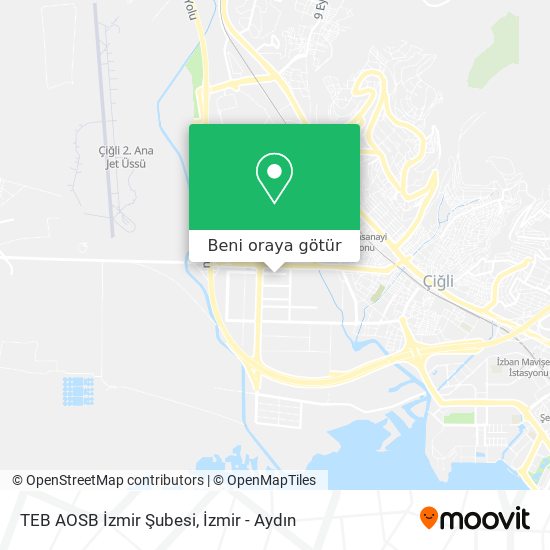 TEB AOSB İzmir Şubesi harita