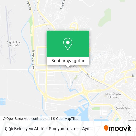 Çiğli Belediyesi Atatürk Stadyumu harita