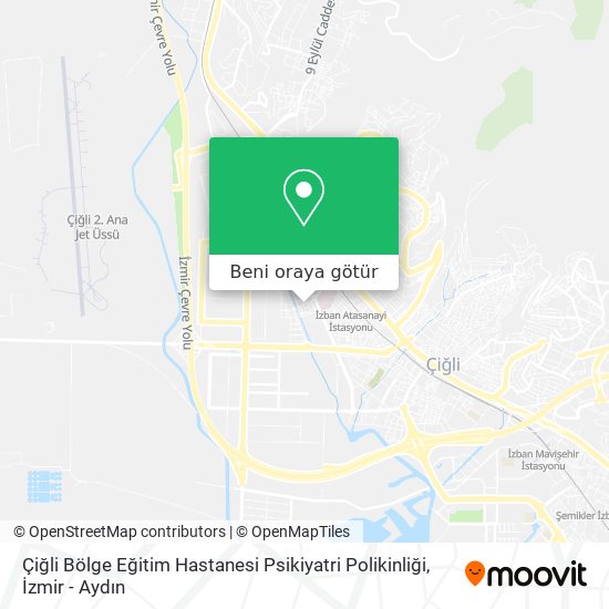 Çiğli Bölge Eğitim Hastanesi Psikiyatri Polikinliği harita