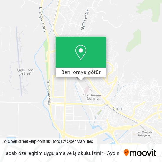 aosb özel eğitim uygulama ve iş okulu harita