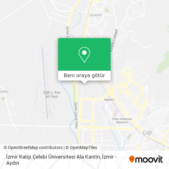 İzmir Katip Çelebi Üniversitesi Ala Kantin harita