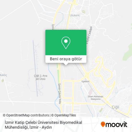 İzmir Katip Çelebi Üniversitesi Biyomedikal Mühendisliği harita