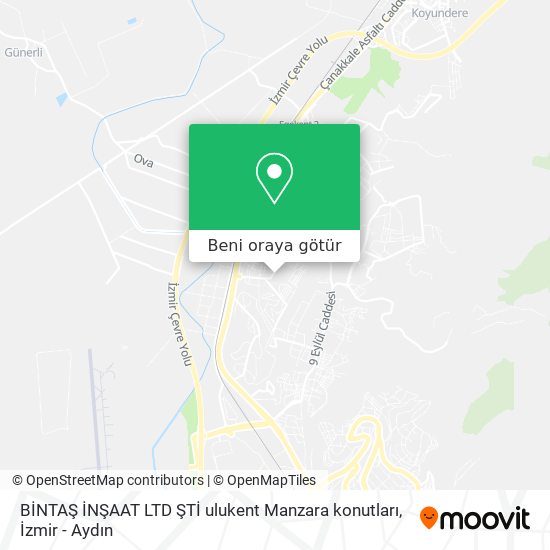 BİNTAŞ İNŞAAT LTD ŞTİ ulukent Manzara konutları harita
