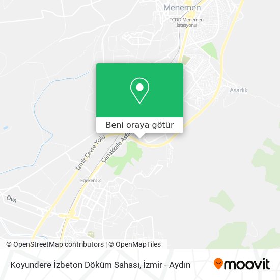 Koyundere İzbeton Döküm Sahası harita