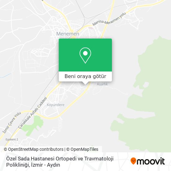 Özel Sada Hastanesi Ortopedi ve Travmatoloji Polikliniği harita