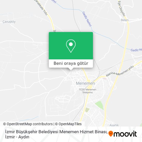 İzmir Büyükşehir Belediyesi Menemen Hizmet Binası harita