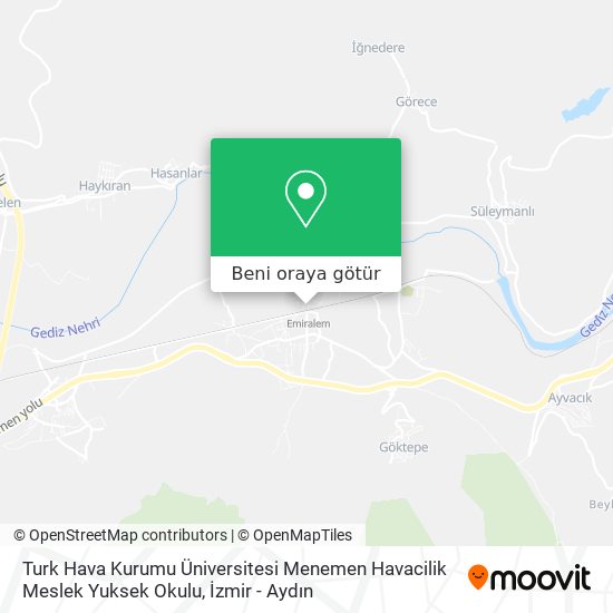 Turk Hava Kurumu Üniversitesi Menemen Havacilik Meslek Yuksek Okulu harita
