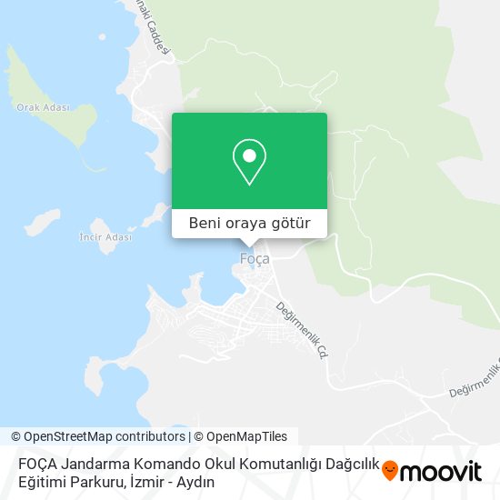 FOÇA Jandarma Komando Okul Komutanlığı Dağcılık Eğitimi Parkuru harita