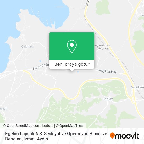 Egelim Lojistik A.Ş. Sevkiyat ve Operasyon Binası ve Depoları harita