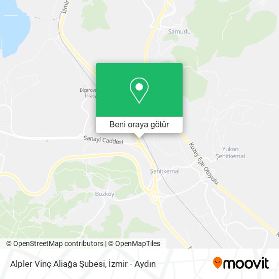 Alpler Vinç Aliağa Şubesi harita