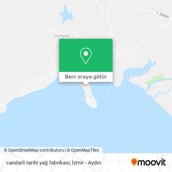candarli tarihi yağ fabrikasi harita