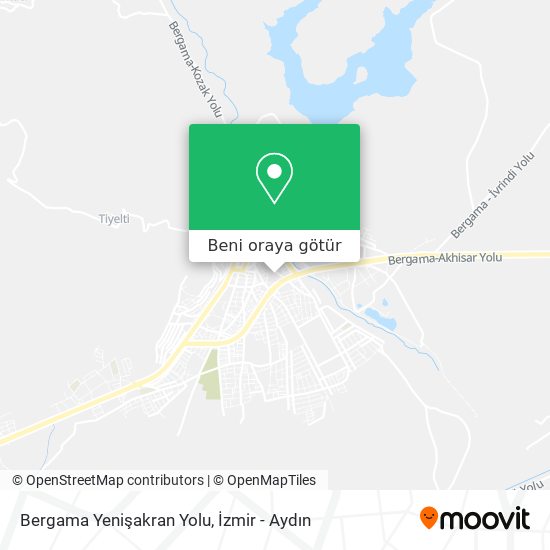 Bergama Yenişakran Yolu harita