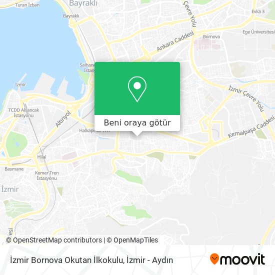İzmir Bornova Okutan İlkokulu harita