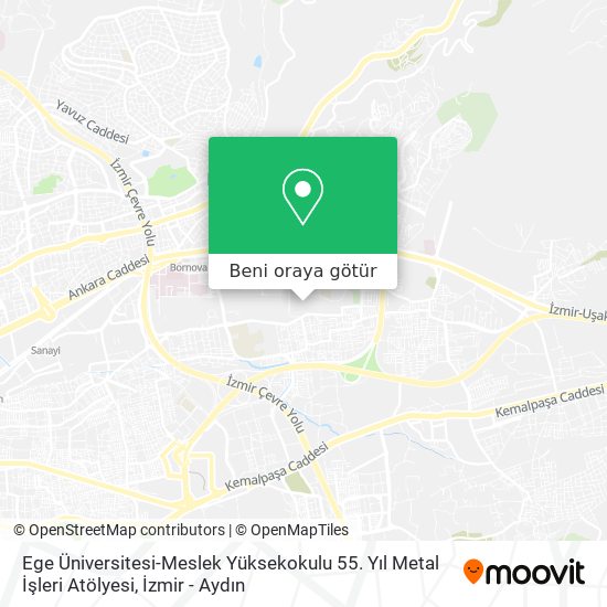 Ege Üniversitesi-Meslek Yüksekokulu 55. Yıl Metal İşleri Atölyesi harita