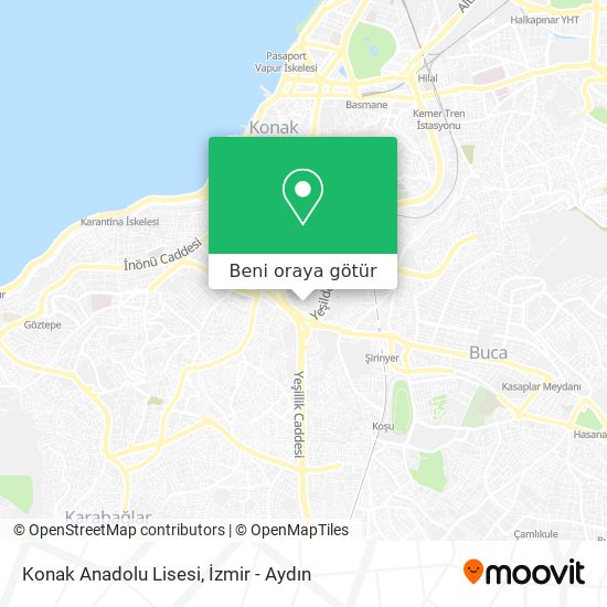 Konak Anadolu Lisesi harita