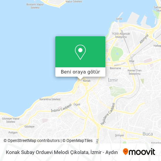Konak Subay Orduevi Melodi Çikolata harita