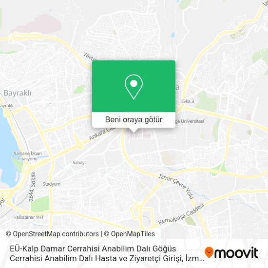 EÜ-Kalp Damar Cerrahisi Anabilim Dalı Göğüs Cerrahisi Anabilim Dalı Hasta ve Ziyaretçi Girişi harita