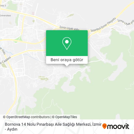 Bornova 14 Nolu Pınarbaşı Aile Sağlığı Merkezi harita