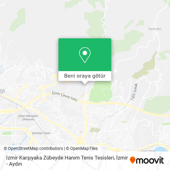 Izmir Karşıyaka Zübeyde Hanım Tenis Tesisleri harita