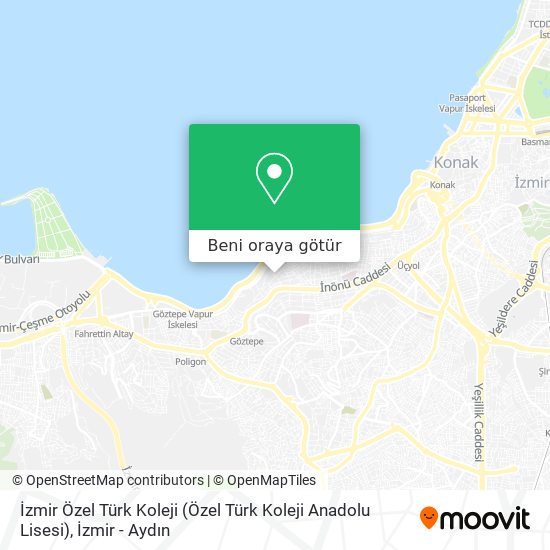 İzmir Özel Türk Koleji (Özel Türk Koleji Anadolu Lisesi) harita