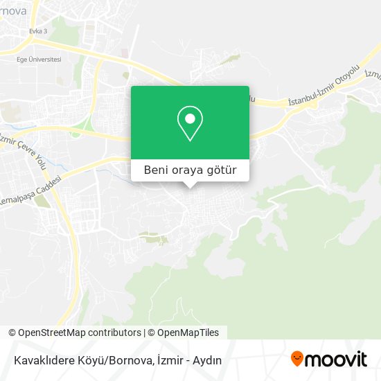 Kavaklıdere Köyü/Bornova harita