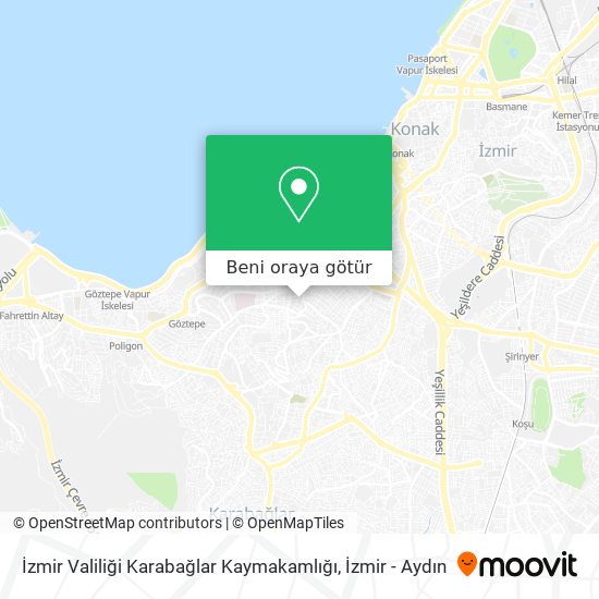 İzmir Valiliği Karabağlar Kaymakamlığı harita