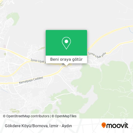 Gökdere Köyü/Bornova harita