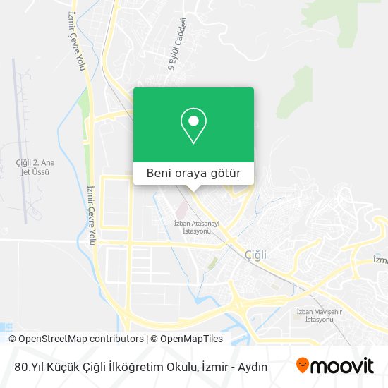 80.Yıl Küçük Çiğli İlköğretim Okulu harita