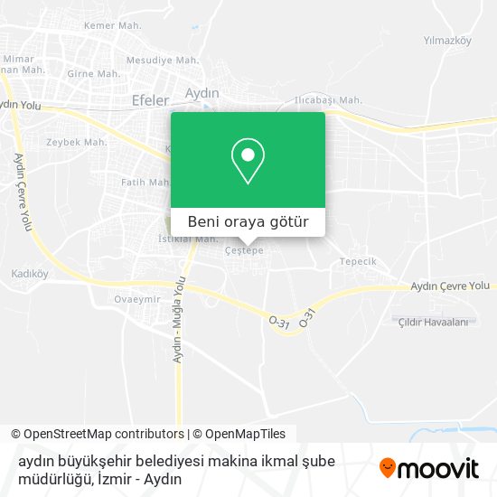 aydın büyükşehir belediyesi makina ikmal şube müdürlüğü harita