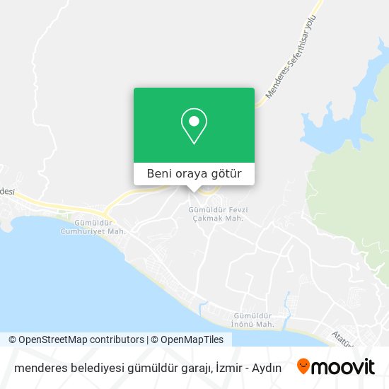 menderes belediyesi gümüldür garajı harita