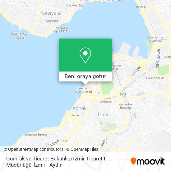 Gümrük ve Ticaret Bakanlığı İzmir Ticaret İl Müdürlüğü harita