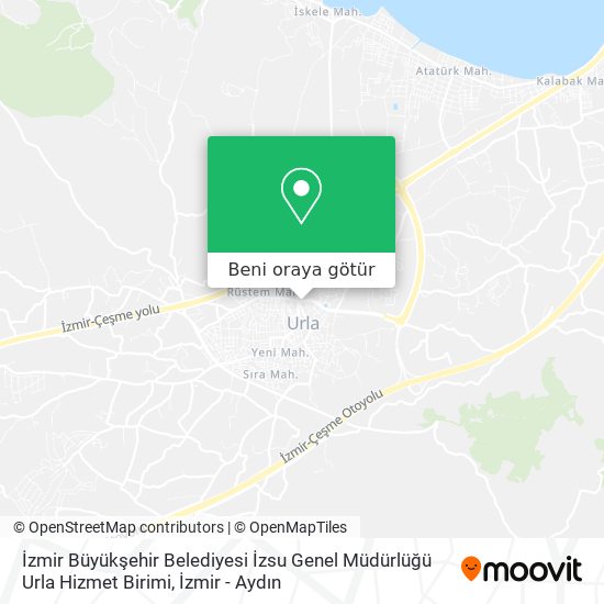 İzmir Büyükşehir Belediyesi İzsu Genel Müdürlüğü Urla Hizmet Birimi harita