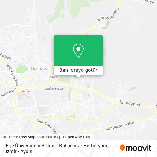 Ege Üniversitesi Botanik Bahçesi ve Herbaryum harita