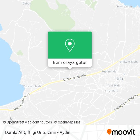 Damla At Çiftliği Urla harita