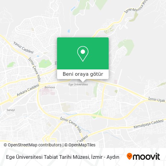 Ege Üniversitesi Tabiat Tarihi Müzesi harita