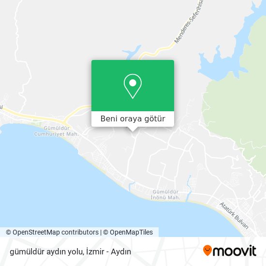 gümüldür aydın yolu harita