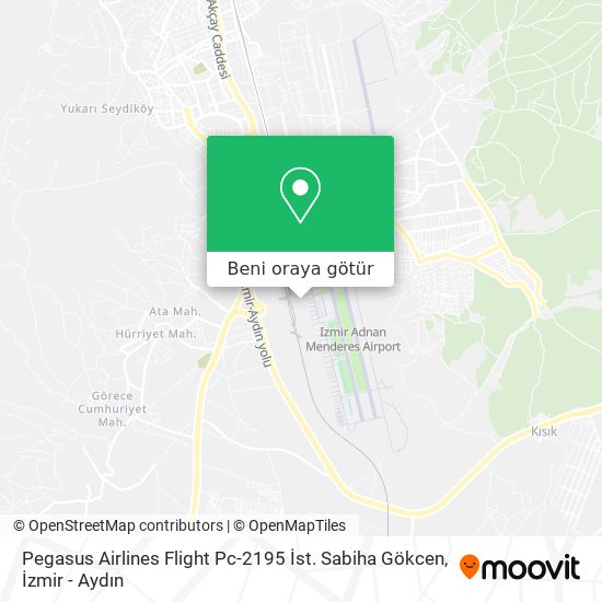 Pegasus Airlines Flight Pc-2195 İst. Sabiha Gökcen harita