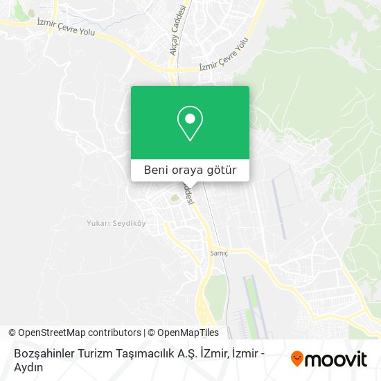 Bozşahinler Turizm Taşımacılık A.Ş. İZmir harita