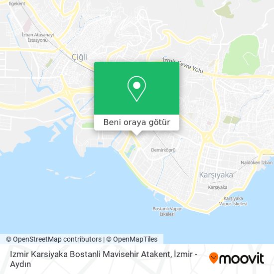 Izmir Karsiyaka Bostanli Mavisehir Atakent harita