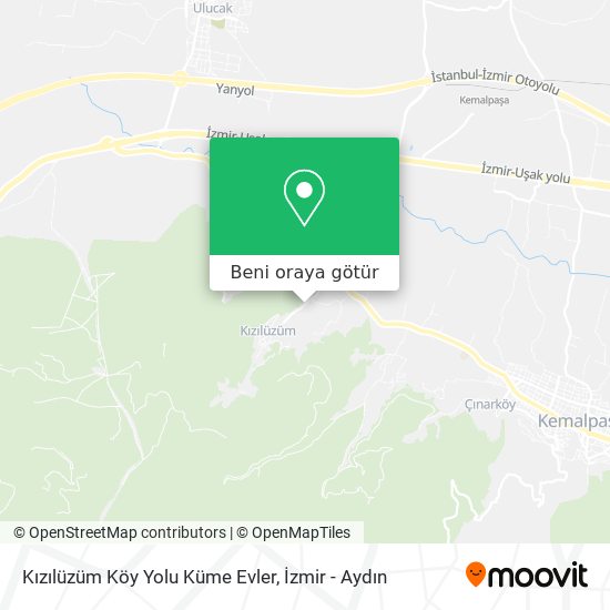 Kızılüzüm Köy Yolu Küme Evler harita