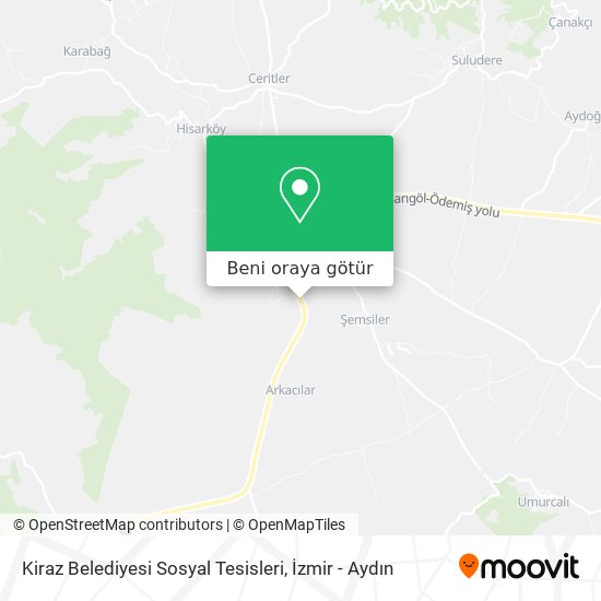 Kiraz Belediyesi Sosyal Tesisleri harita