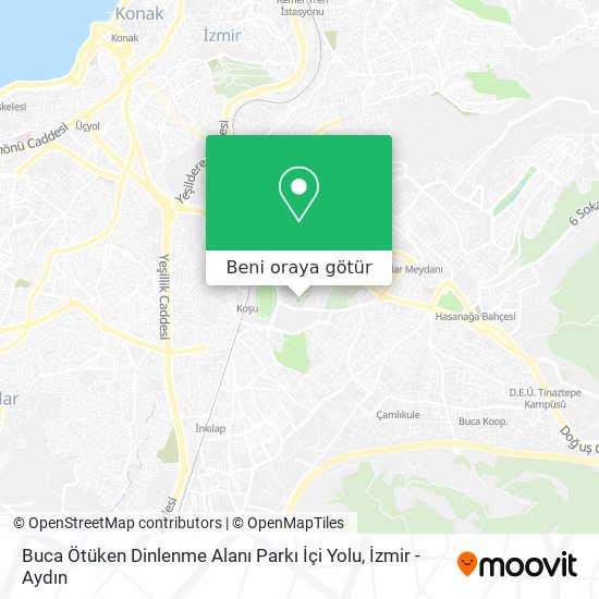 Buca Ötüken Dinlenme Alanı Parkı İçi Yolu harita