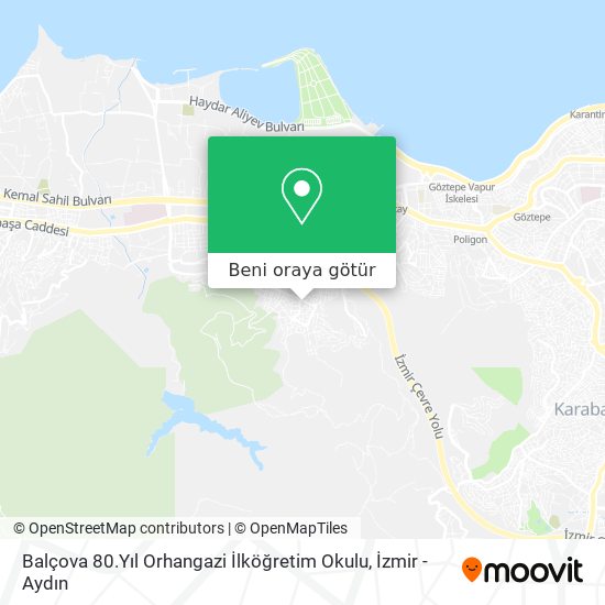 Balçova 80.Yıl Orhangazi İlköğretim Okulu harita