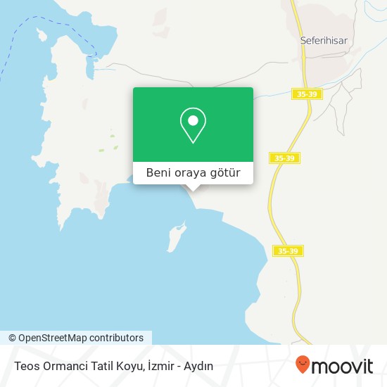 Teos Ormanci Tatil Koyu harita