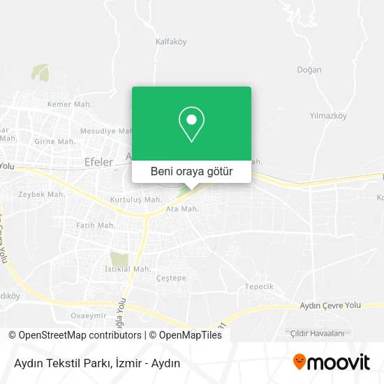 Aydın Tekstil Parkı harita